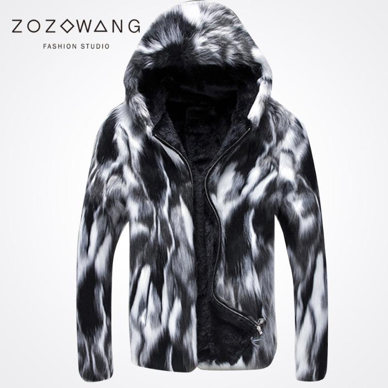 Vente en gros- 2017 nouveau manteau de fourrure d'hiver spécial manteau de fourrure épais sauvage pour hommes décontractés en cuir herbe mode noi