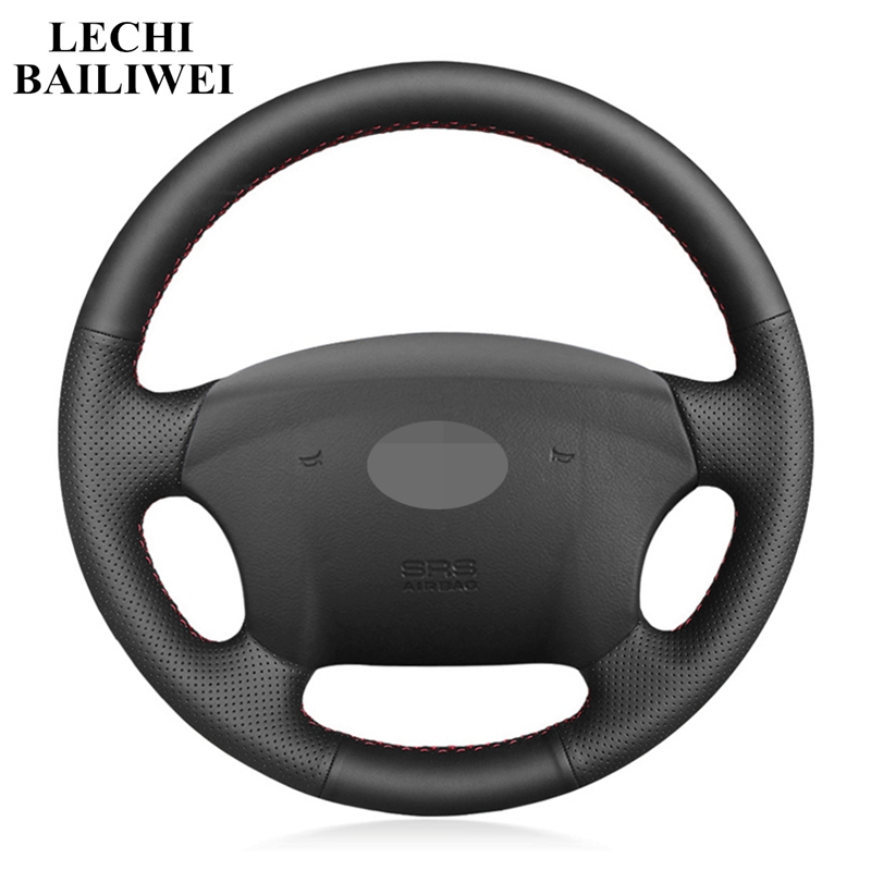 

Genuine leather DIY Black Hand-sewing Steering Wheel Cover for Sonata NF NFC 2005-2010 Azera 2005-2010
