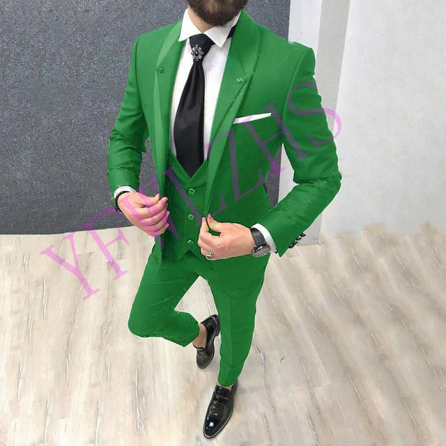 

Handsome Groomsmen Shawl Lapel Groom Tuxedos Mens Wedding Dress Man Jacket Blazer Prom Dinner 3 Piece Suit(Jacket+Pants+Tie+Vest) B221, Same as image