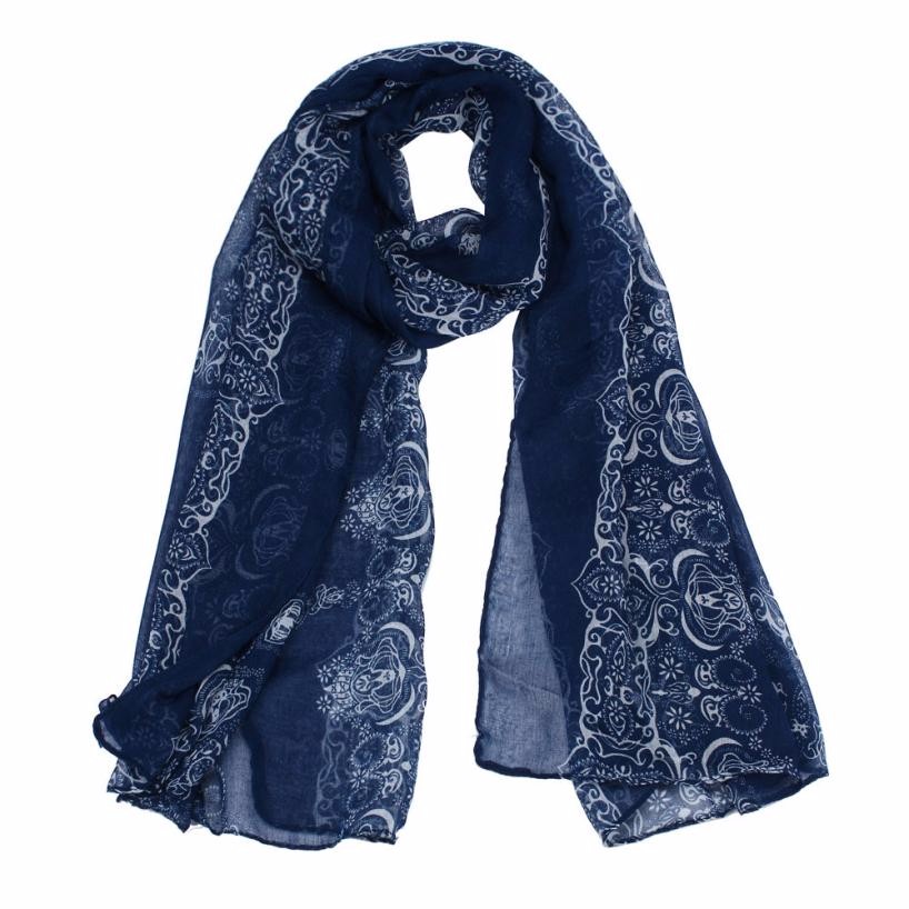 

Clearance Classical Retro Print Scarf Women Autumn Paris Yarn Shawl Wrap Soft Voile Scarf Ladies Long Scarves high quality