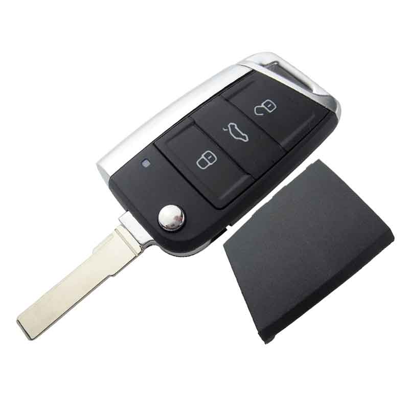 Buttons Modified Folding Flip Remote Car Key Cover Case Fob Shell for VW Golf 7 GTI MK7 Skoda Octavia A7 Seat No Logo-image-455965325