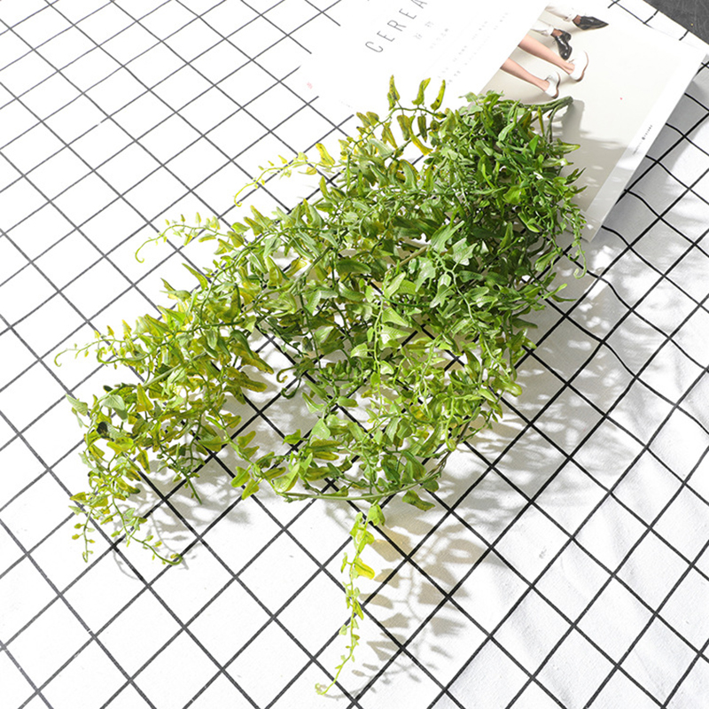 

Artificial Green Plant Eucalyptus Plastic Money Leaves Seeds Grass Bush Rattan Home Wall Hanging Decorative Fake Flower Vine