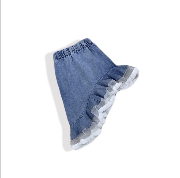

New 2020 Fashion Ruffles Jean Skirts For Girls Baby, Baby Kids Unique Denim Skirt Wholesale 5 pcs/lot, Free Shipping, As pic