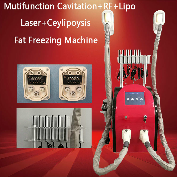 5 IN 1 Fat freezing cryolipolysis slimming machine cryotherapy Ultrasound RF lipo laser cavitation rf home use fat freezing