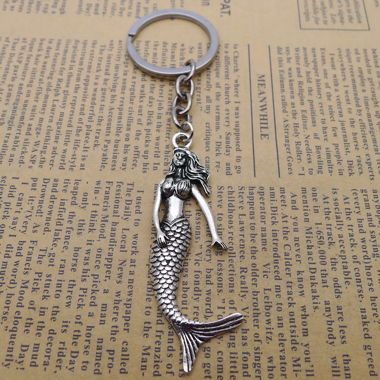 

Alloy Mermaid Key Pendant Buckle Ancient Silver Ornaments Parts