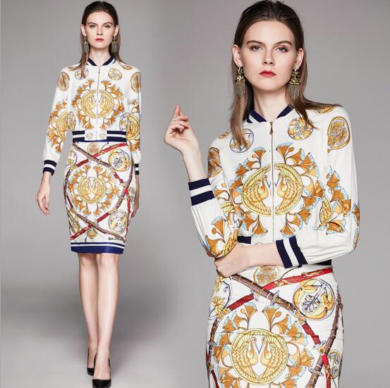 

Early autumn new coat and skirt retro two-piece suit, As the picture
