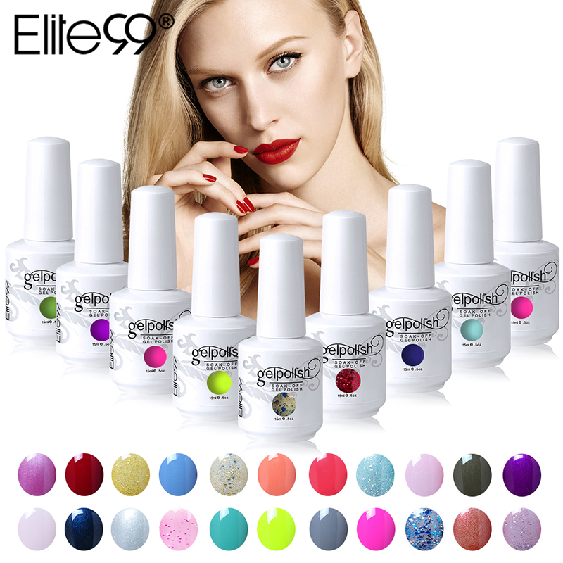

Elite99 15ml Soak Off Gel Nail Polish Long Lasting UV Gel Varnishes Nail Art Gelpolish Pick 10pieces From 539 Gorgeous Colors