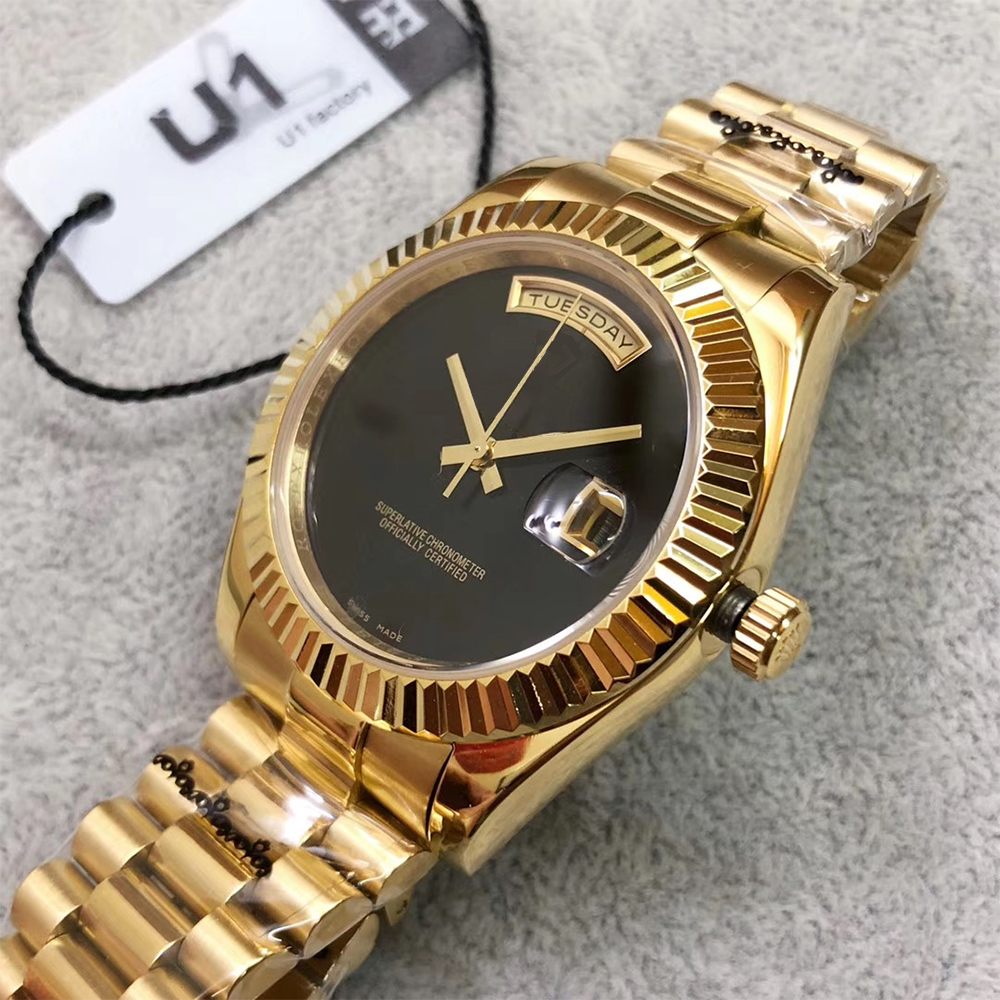 

U1 Factory ST9 Black Dial Day Automatic Date Movement 40MM Men Watch Watches 316L Stainless Steel Bracelet Steel Mens 228238 Wristwatches, No watch only for shipping cost