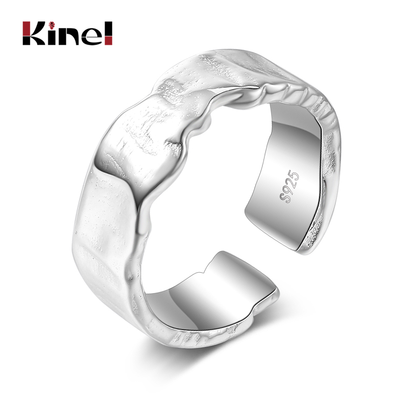 

Cluster Rings Kinel Genuine 100% 925 Sterling Silver Minimalist For Women Geometric Handmade Creative Couple Ring Jewelry