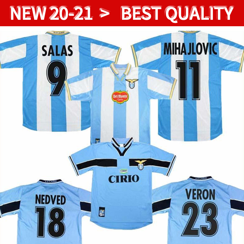 

1998 2000 lazio retro jersey European Home retro soccer jersey 1999 SALAS MIHAJLOVIC VERON STANKOVIC MANCINI NESTA vintage football shirt, Yellow