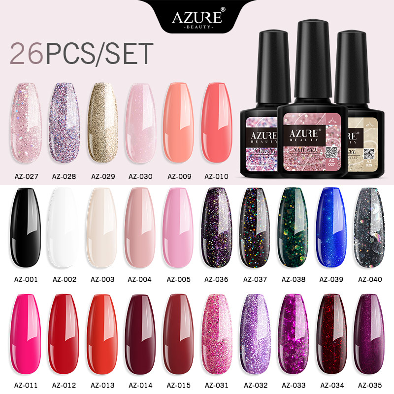 

Beauty 20Pcs/Lot Gel Nail Polish Set Soak Off Semi Permanent UV Gel Lacquer Long Lasting Nail Kits Need Base Top Coat, 20pcs set01