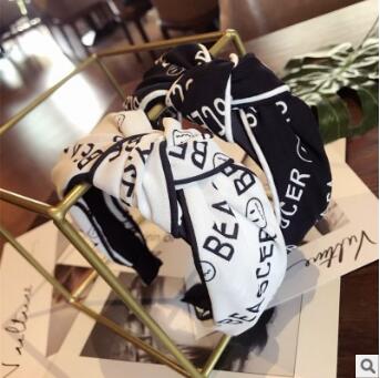 

36pcs/lot DIY Multi Simple Fabrics Letters Headband Smiling Face Tie A Knot Head Bands Hair Styling Tools Accessory HA950