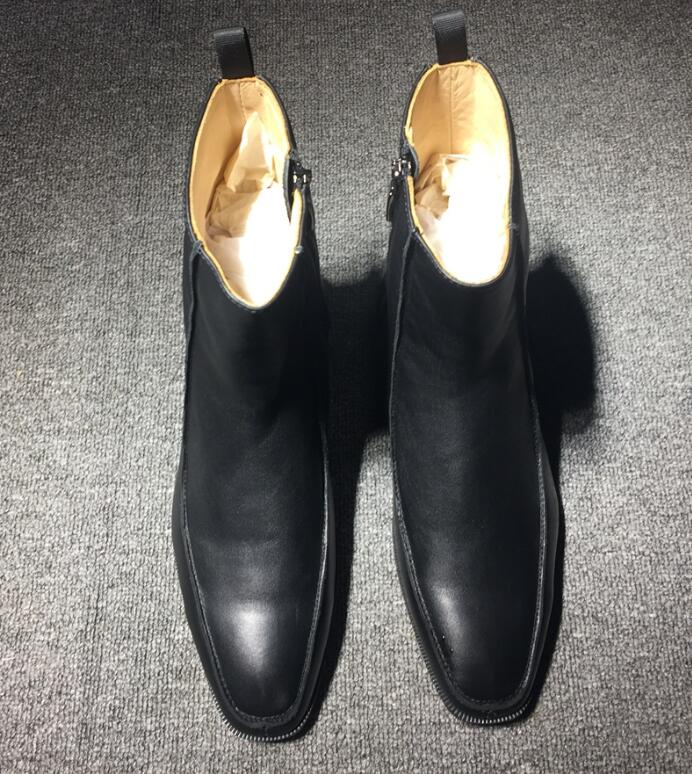 Perfect Quality Brand Red Bottom Designers Men's Boot brians Knight Boots leather + Elastic Flats Leather Shoes Gentleman Wedding Party