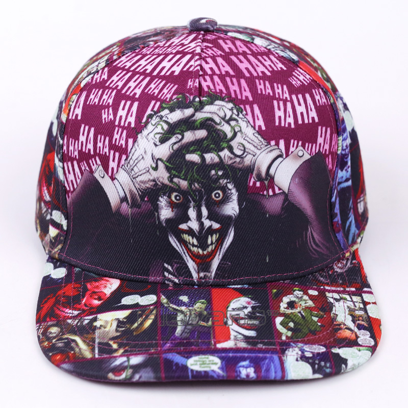 

DC Comic The Joker Brand Snapback Cap Fashion Print Men Women Adjustable Baseball Caps Adult Hip Hop Hat, Black