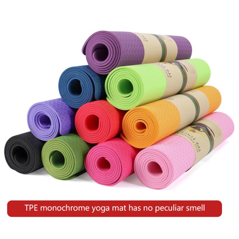 

yoga Fitness Exercise Mat Non-slip TPE Yoga Mats Pilates Gym Exercise Sport Living Room Pads for Fitness Body Building #g3, Red