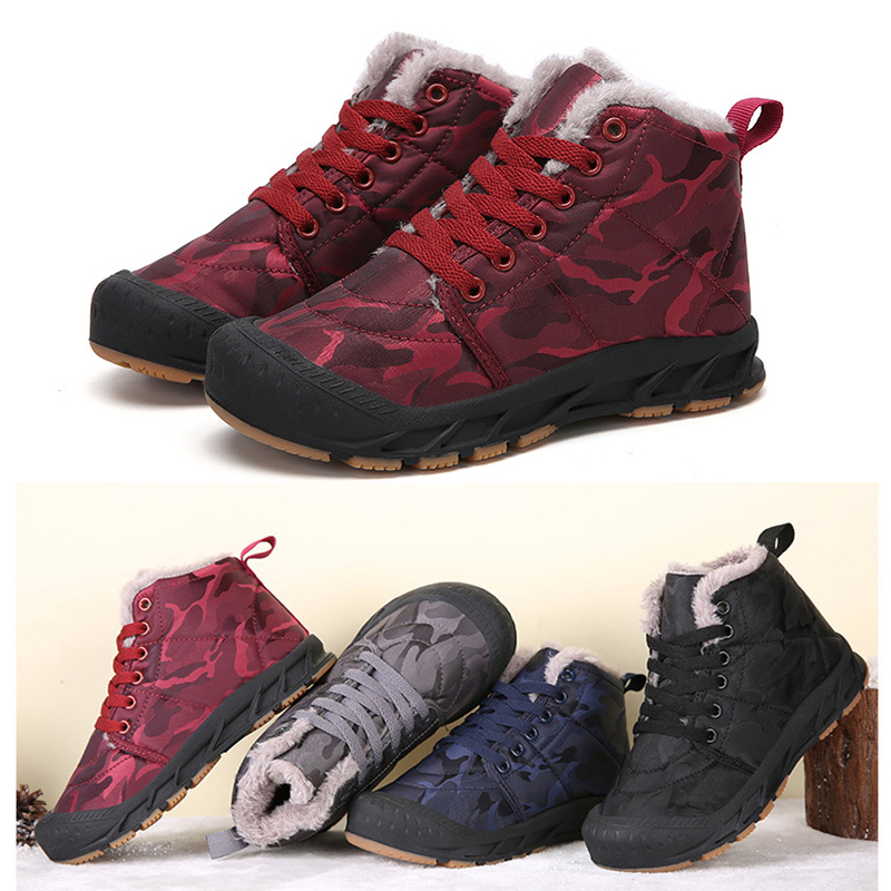 

2019 New Arrival kids shoes Running shoes black red blue gray Warm and velvet children's cotton shoes size 28-38