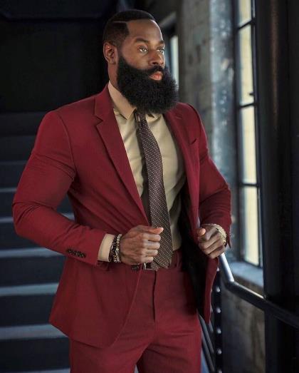 

High Quality Red Men Suit Wedding Groom Men Suit With Pants Terno Tuxedo Casual Slim Blazer Masculino 2 Pieces Jacket Pant, Black