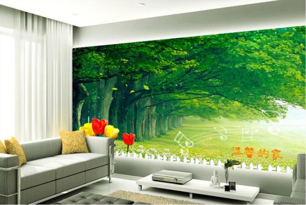 

3d wallpaper custom photo murals Sitting room fashionable shade tree landscape painting background wall decor wall art pictures, Non-woven fabric