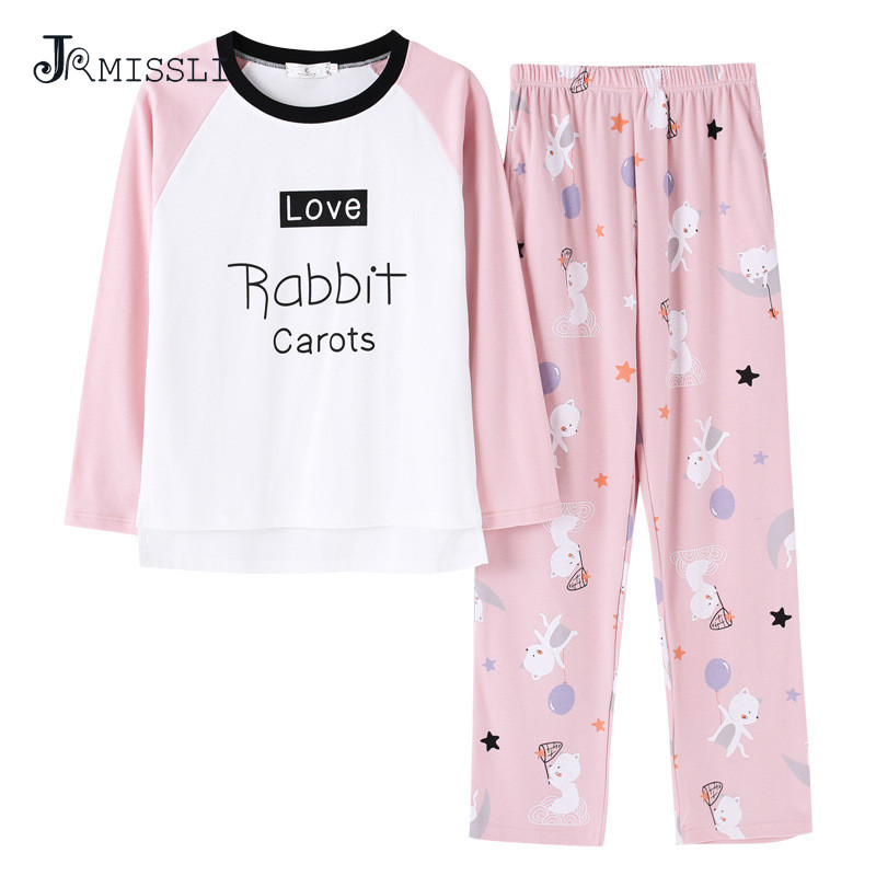 

JRMISSLI Winter Women Pyjamas Sets pajamas Cotton Sleepwear Suit Thick Warm nightgown Female lovely homewear