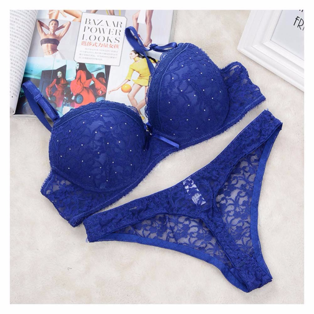 ETOSELL Sexy dentelle perceuse soutiens-gorge ensemble femmes Push Up ensemble de sous-vêtements soutien-gorge et string soutien-gorge slips culo