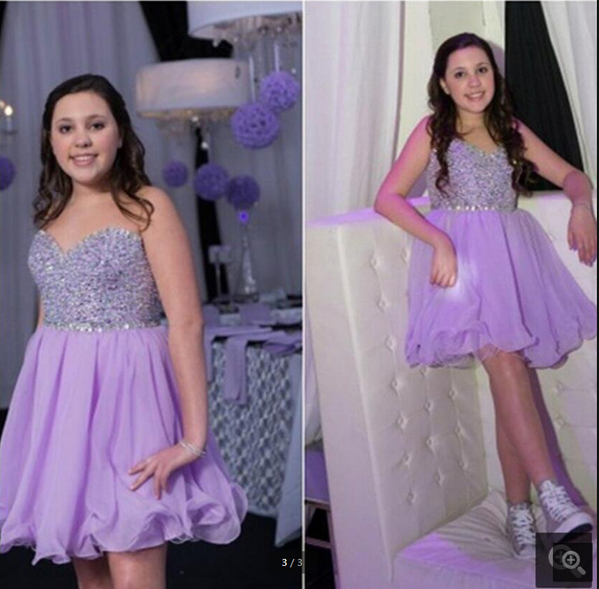 

2019 lovely Short A Line Beaded prom dress chiffon with sweetheart neckline petite Women prom gowns best selling cocktail prom dresses, Light purple