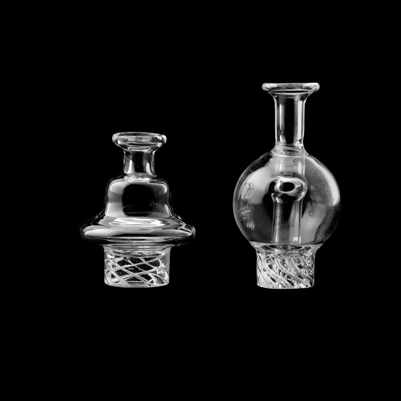 

Glass UFO Bubble Spinning Carb Cap With 6mm Quartz Dab Terp Pearls Carb Caps For Beveled Edge Quartz Banger Nails Glass Bongs