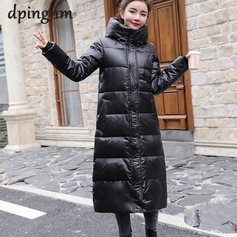 

Winter Women Parkas Coats Casual Long Sleeve Hooded Jackets 2020 Autumn New Warm Solid Zipper Plus Size Long Outerwear, Black