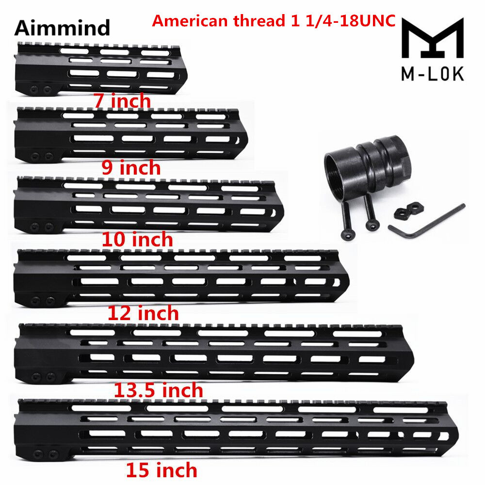 

AR15 M-Lok Mlok 7" 9" 10" 12" 13.5" 15"17"19" Slim Free Float M-LOK Handguard Scope Mount with Steel Nut