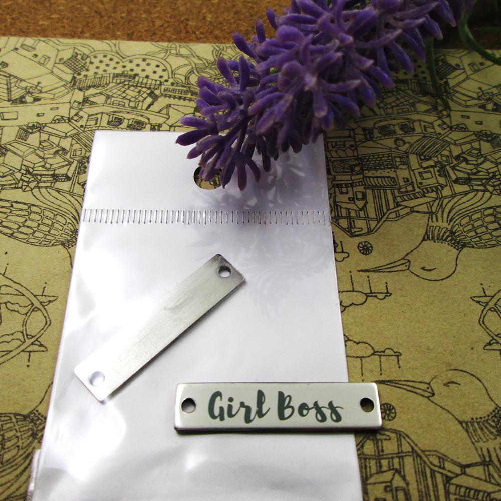 

40pcs--"Girl Boss Connector"stainless steel charms more style for choosing DIY Charms pendants for necklace