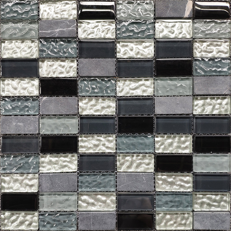 Dusche Mosaik Glas//Stein mix grau Material Mix für Bad Küche,Deko