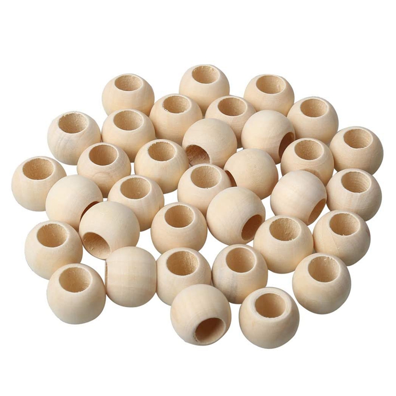 

Other 200Pcs Natural Wooden Beads, 20mm Wood Spacer Beads Round Loose For Jewellery Making
