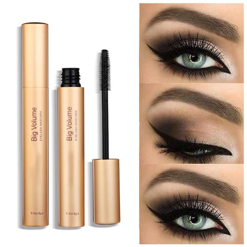 

Natural Waterproof Sweatproof Long Lasting Eye lashes Mascara Makeup Cosmetics, As show