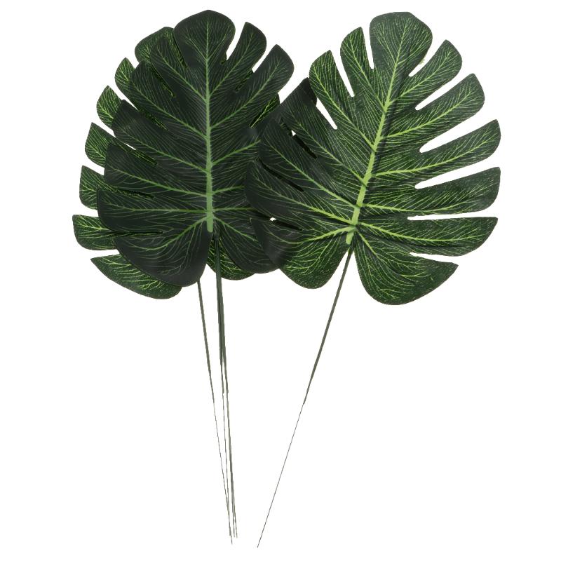 

5PCS Large Artificial Leaf Silk Cloth Foliage Leaves Home Wedding Decoration, As pic