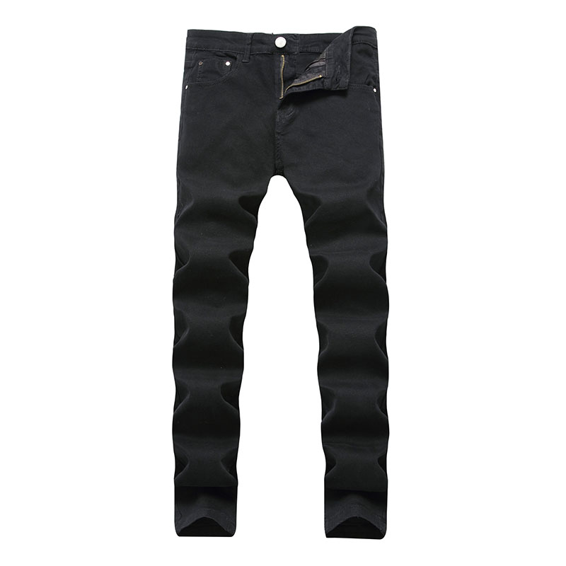 New Men jeans Skinny denim Straight Casual jeans many Pure Color Straight pants Mid Waist high quality-image-523671361