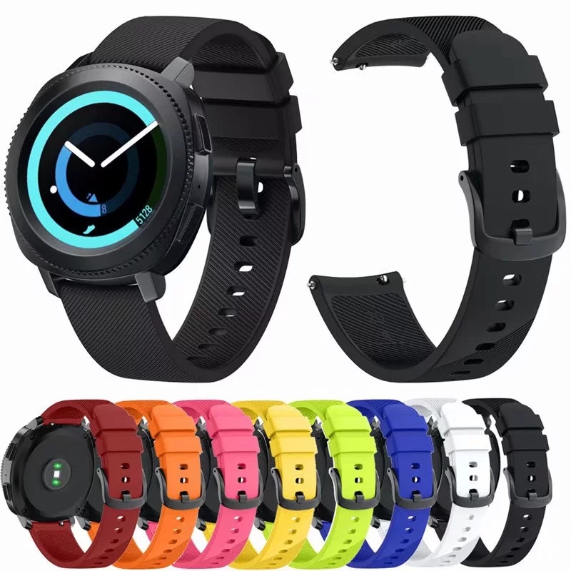 

Fashion Color Sports Silicone Strap for Samsung Galaxy S3 S2 Classic buckle Watchbands Replacemet Wristband 46mm for Gear 20MM