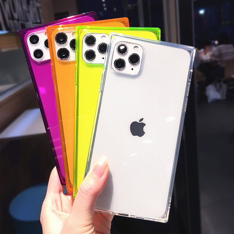 

Fluorescent color Transparent Soft TPU Case For iphone 11 Pro Max X XS Max XR X 7 8 Plus 6 6s cover for Samsung S20 Ultra S10 S9 Plus