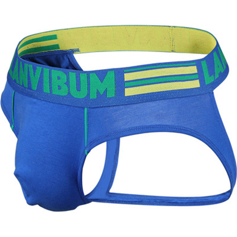 

LANVIBUM Man Clothes New Fashion Cotton Interior Hombre G String Jockstrap Tanga Sexy Man's Underwear Male Double Thongs LA616, Black;brown
