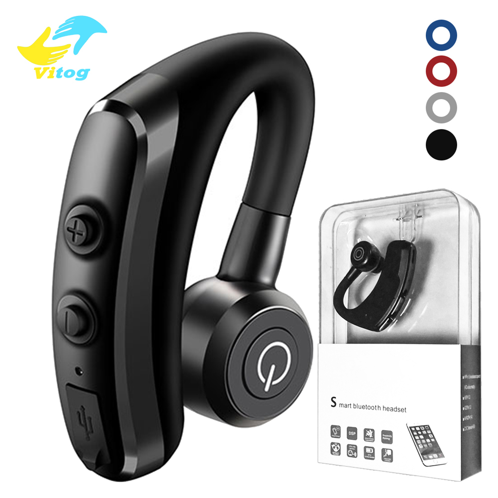 

Vitog K5 Noise Control Business Wireless Bluetooth Headset Handsfree Wireless Earphones Bluetooth Headphones With Mic For Driver Sport, Black