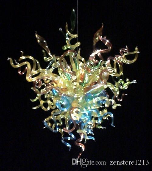 

100% Mouth Blown Murano Glass Art Chandelier Light Custom Made Glass Shade LED Light Source Chihuly Style Villa Decor Chandelier