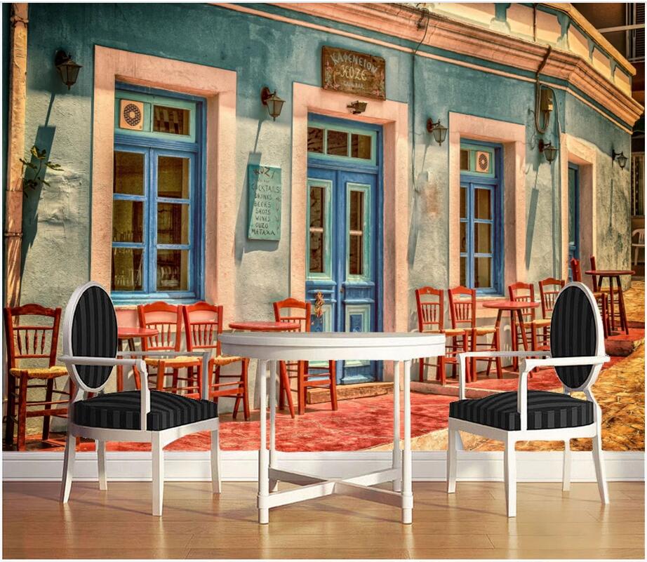 

3d wallpaper custom photo mural European style street cafe tooling background Home decor 3d wall murals wallpaper for walls 3 d living room, Non woven