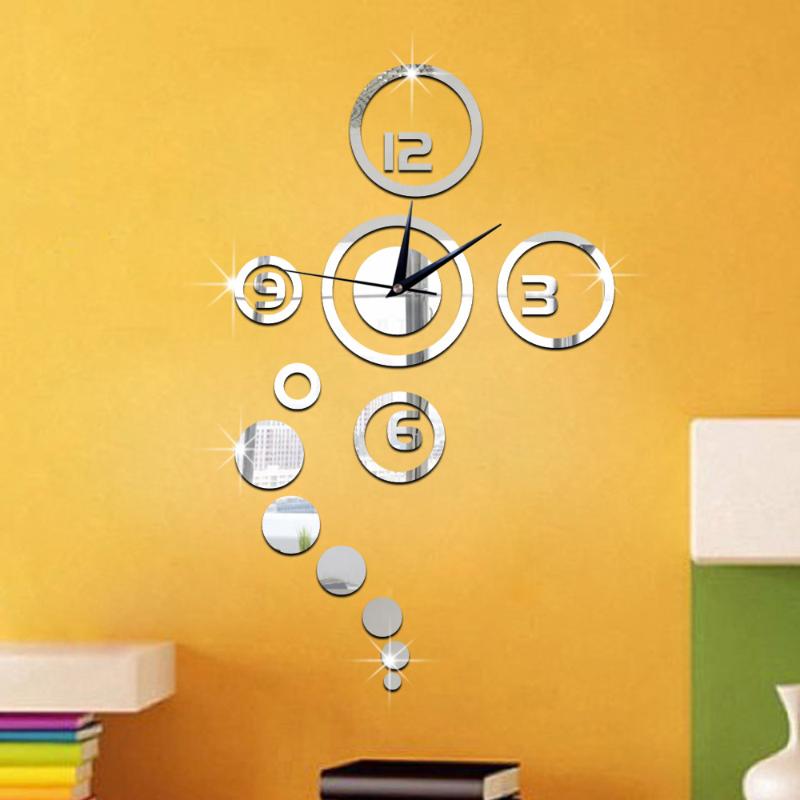 

Creative Mirror Stickers 3D DIY Moment Quartz Needle Clock Watch Wall Clocks Acrylic Home DIY Bedroom Modern Home Decoration New