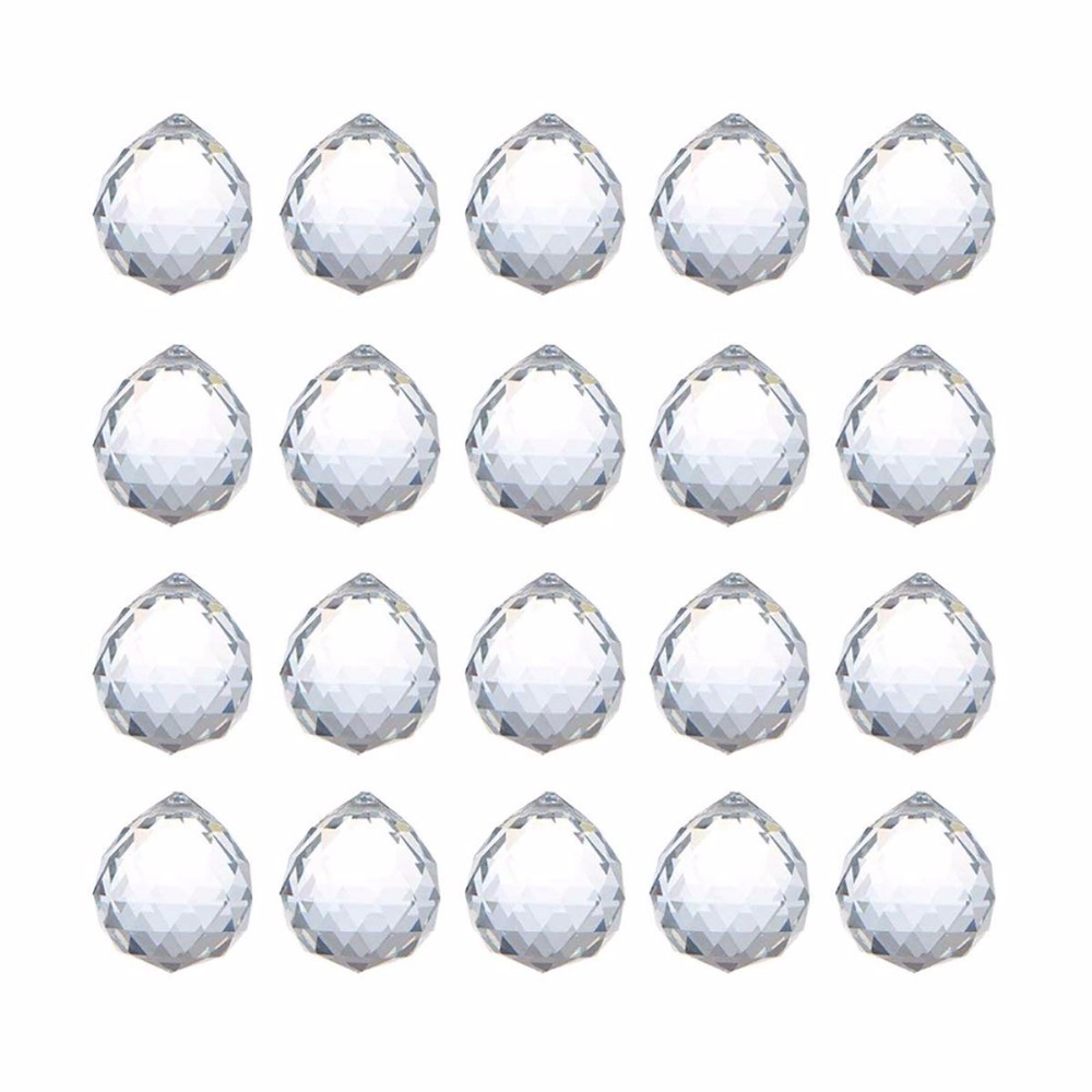 

20mm Clear Feng Shui Crystal Ball Prisms Pendant Suncatcher Hanging Faceted Prism Balls, Pack of 20