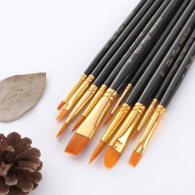 

10Pcs Wooden Paint Brush Drawing Tool Set for Watercolor Oil Acrylic Painting