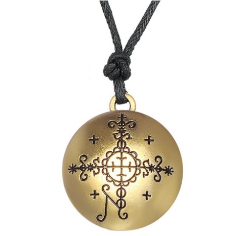 

Vintage Papa Simbi Voodoo Loa Veve Pendant Wicca Pagan Amulet Necklace Ajustable Jewelry