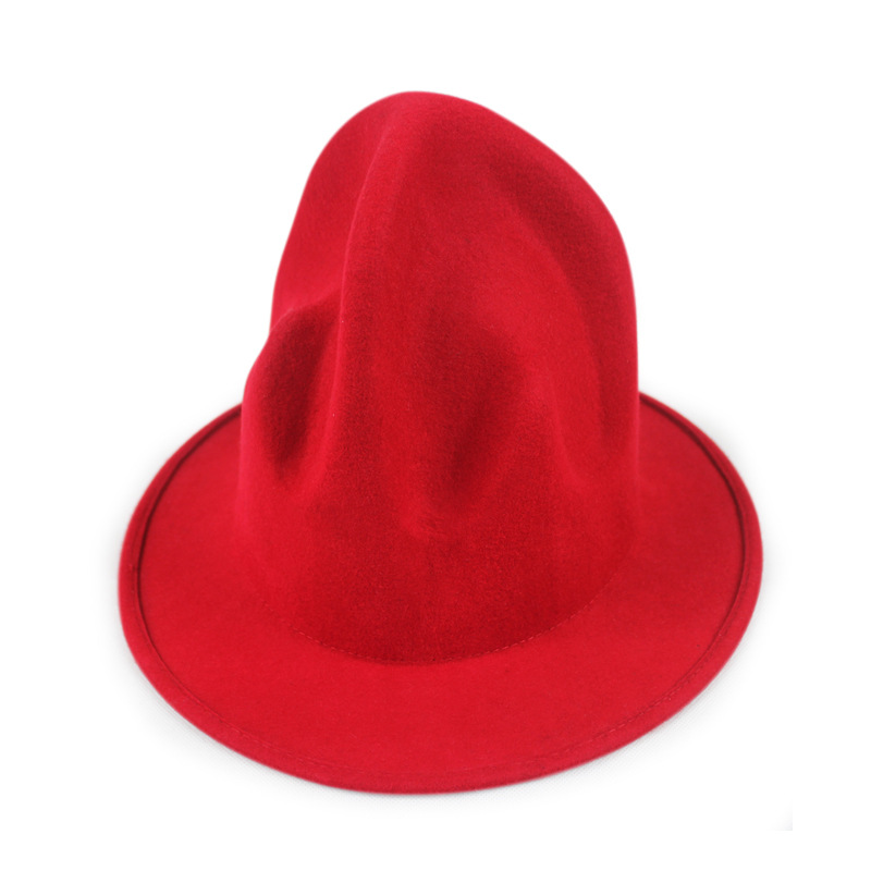 

Fashion- props men's black wool Buffalo Hat Mountain Hat Pharrell Williams free shipping, Wine red