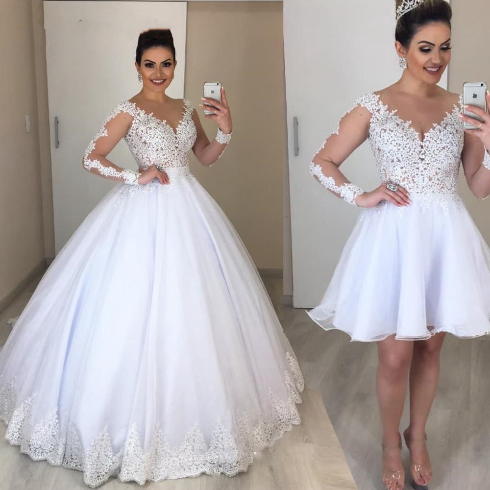Wholesale Two Piece Wedding Dress Detachable Skirt Buy Cheap In Bulk From China Suppliers With Coupon Dhgate Com