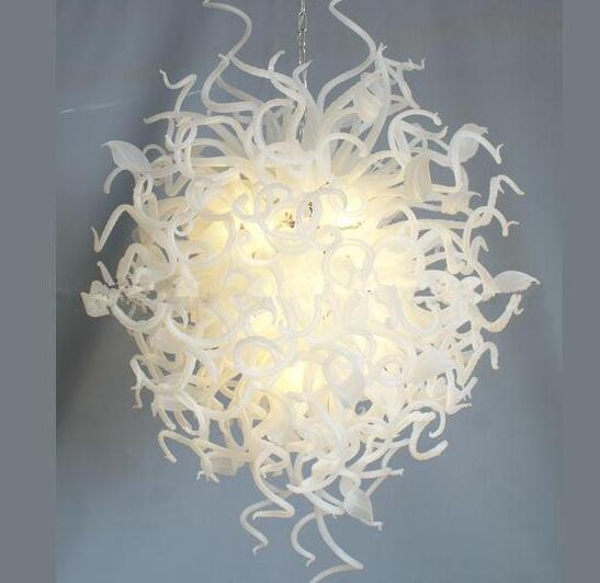 

Lamps White Glass Pendant Lights Dining Room Hanging Crystal Lamp Round Shape LED Light Modern Hand Blown-Glass Ball Chandelier