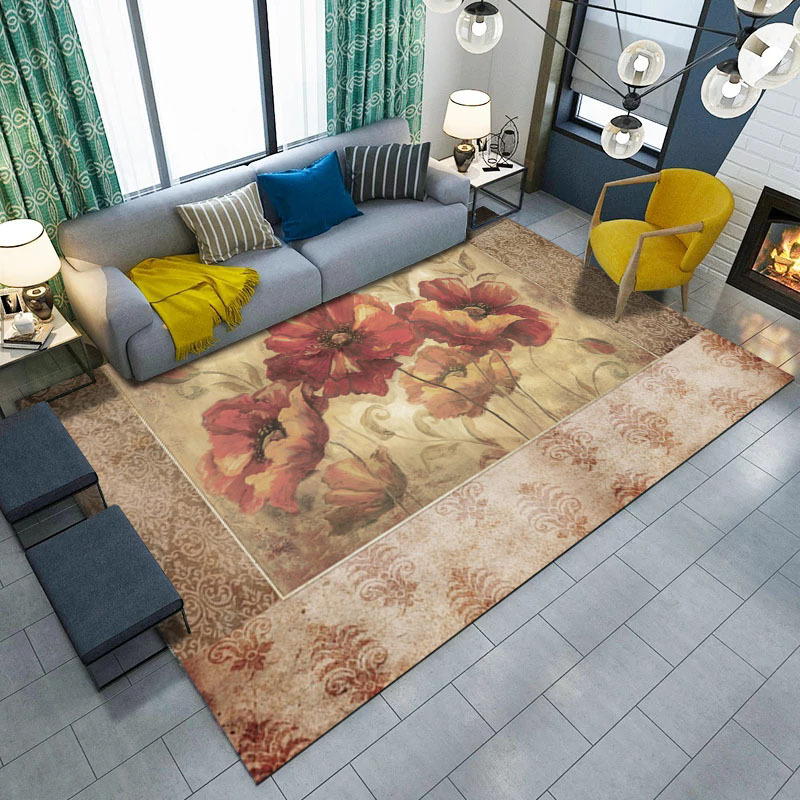 

Nordic 200*300CM Large Carpets Flower Living Room Bedroom Rug Coffee Table Flannel Fleece Soft tapete Study Room Carpet Kid