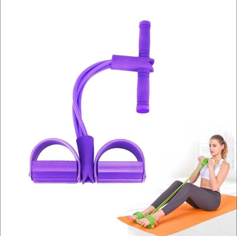 

Gum 4 Tube Foot Pedal Resistance Band Elastic Pull Rope Home Fitness Equipment Yoga Leg Exerciser