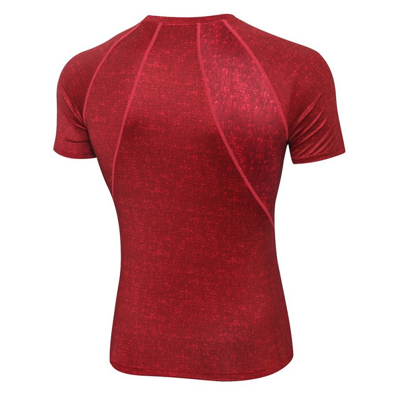 

Men' Sports Short Sleeve Loose Camouflage Print Fitness Clothes Running Training High Elasticity Quick-drying T-shirt F, Black